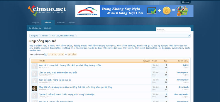 CHUSAO.NET || DIỄN ĐÀN CHIA SẺ KIẾN THỨC, RAO VẶT - 2 CHUSAO.NET || DIỄN ĐÀN CHIA SẺ KIẾN THỨC, RAO VẶT - 2